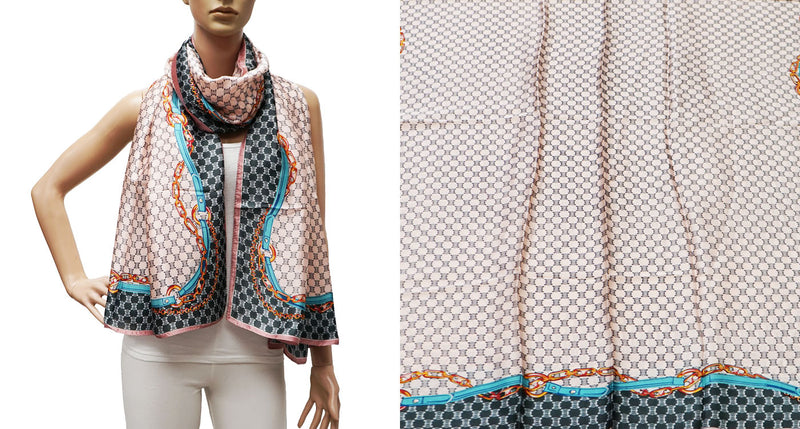 Geometric Chain Print Scarf-S2405
