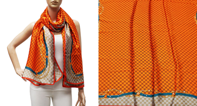 Geometric Chain Print Scarf-S2405
