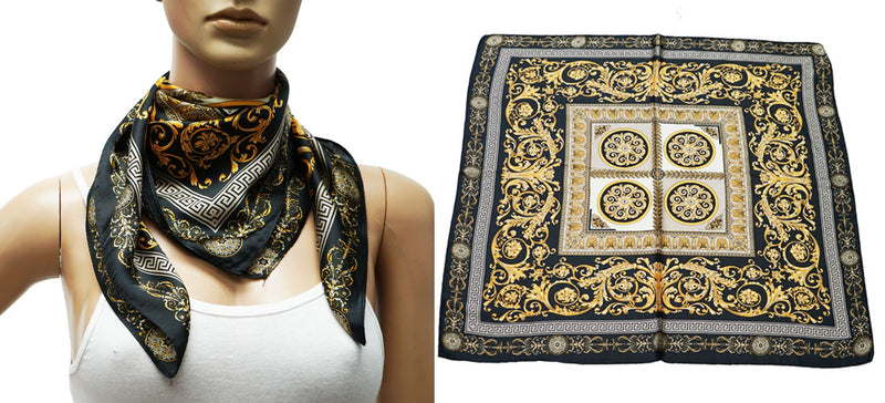 Baroque Gold Silk Feel Scarf-S2406