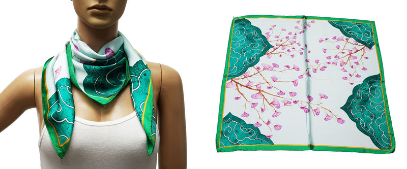 Ginkgo Leaf Silk Feel Scarf-S2408