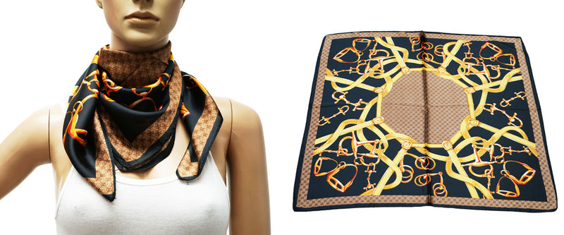 Equestrian Chain Silk Feel Scarf-S2409