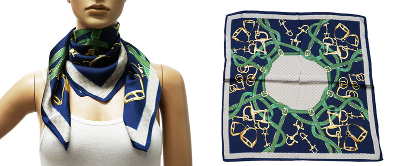 Equestrian Chain Silk Feel Scarf-S2409