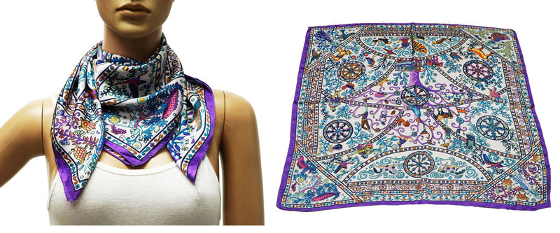 Vintage Nautical Silk Feel Scarf-S2410