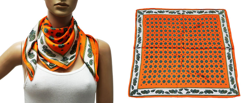 Retro Orange Paisley Neck Scarf-S2411