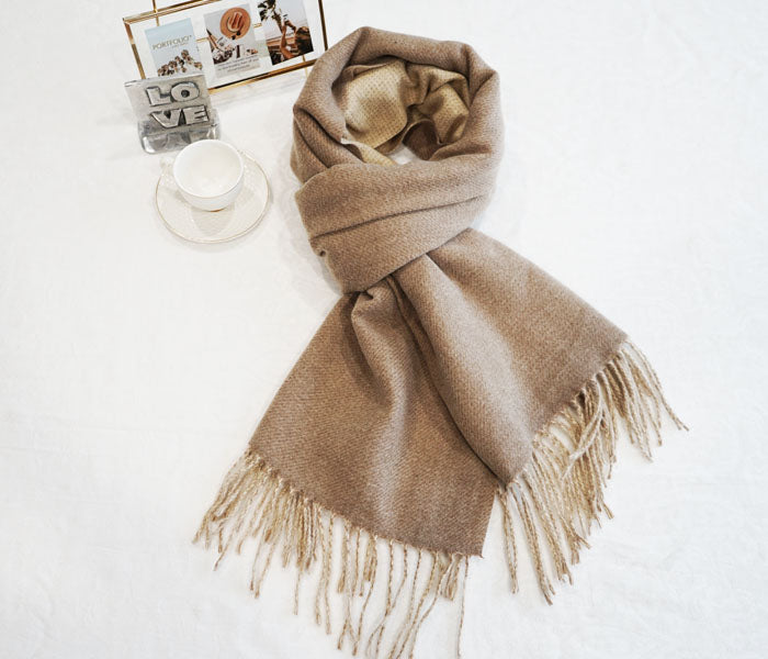 Two-Tone Cashmere Feel Scarves-S2416