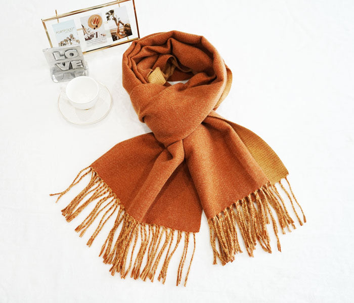 Two-Tone Cashmere Feel Scarves-S2416