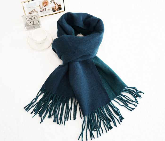 Two-Tone Cashmere Feel Scarves-S2416