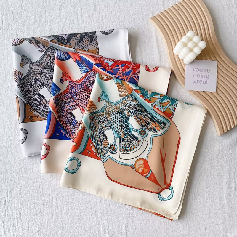 Artistic Silk-Feel Square Scarf-S2503