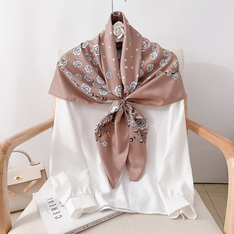 Silk Feel Rose Scarf-S2508