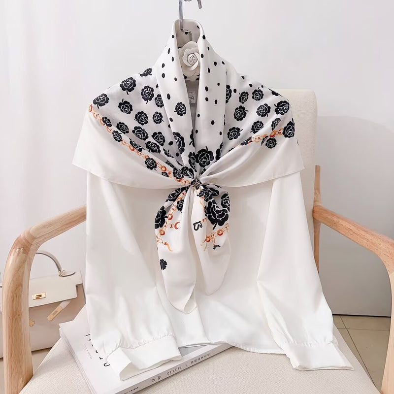 Silk Feel Rose Scarf-S2508