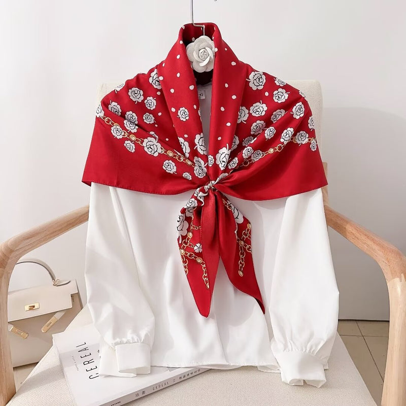 Silk Feel Rose Scarf-S2508