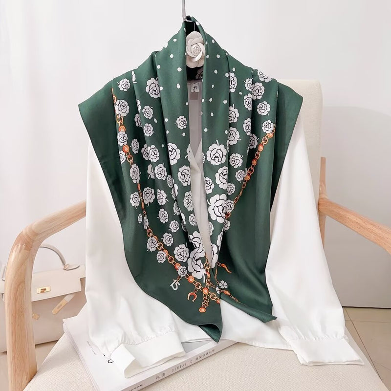 Silk Feel Rose Scarf-S2508