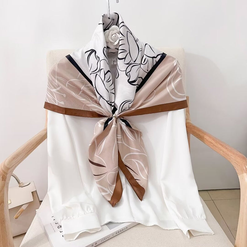 Silk Feel Floral Scarf-S2509