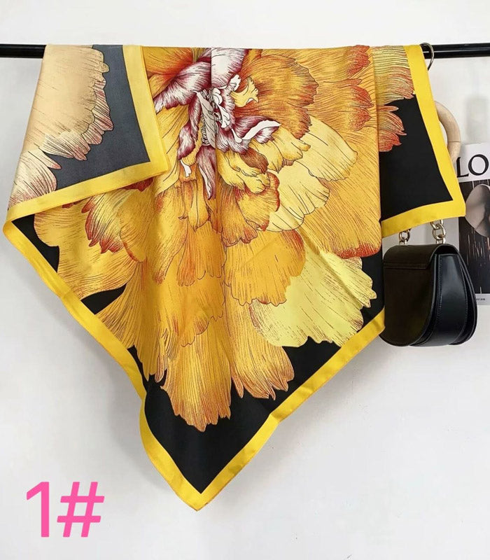 Silk Feel Floral Scarf-S2512