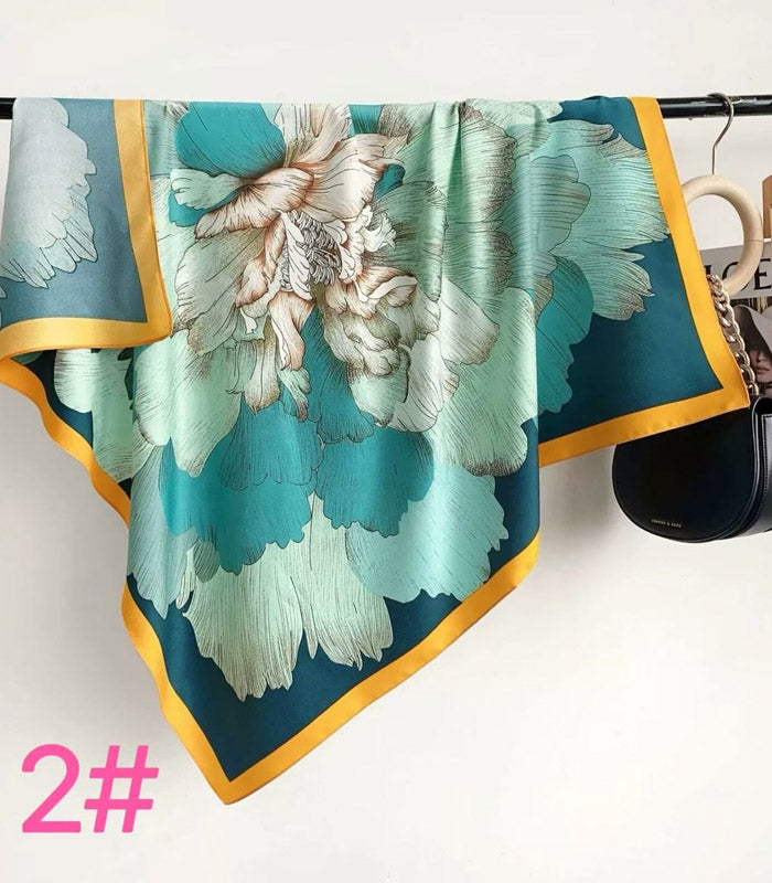Silk Feel Floral Scarf-S2512