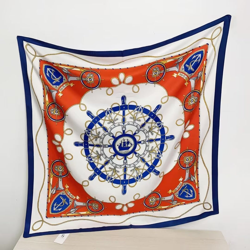 Silk Feel Nautical Scarf-S2514