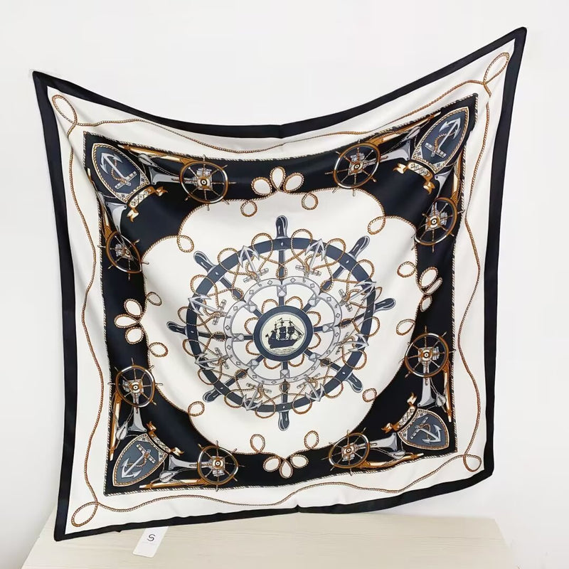 Silk Feel Nautical Scarf-S2514