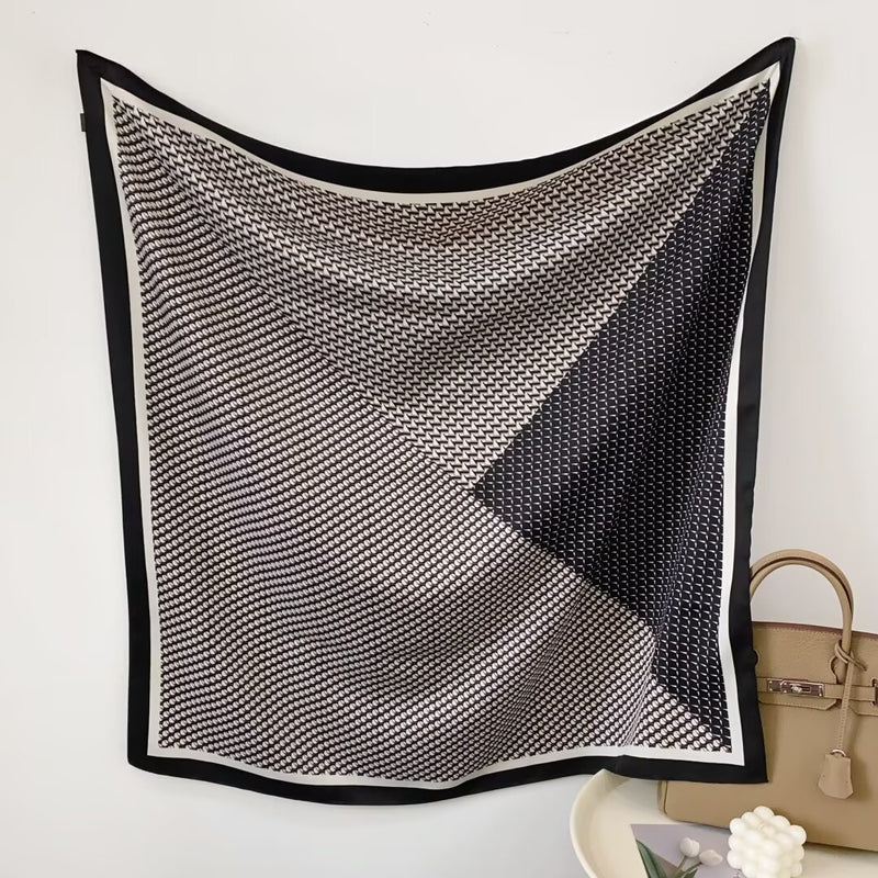Silk Feel Geometric Scarf-S2516