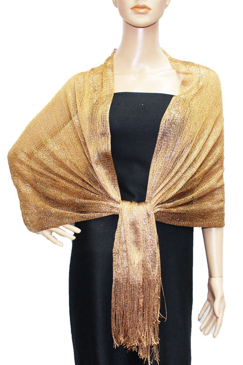 Shimmering Fringe Evening Shawl-SHW011