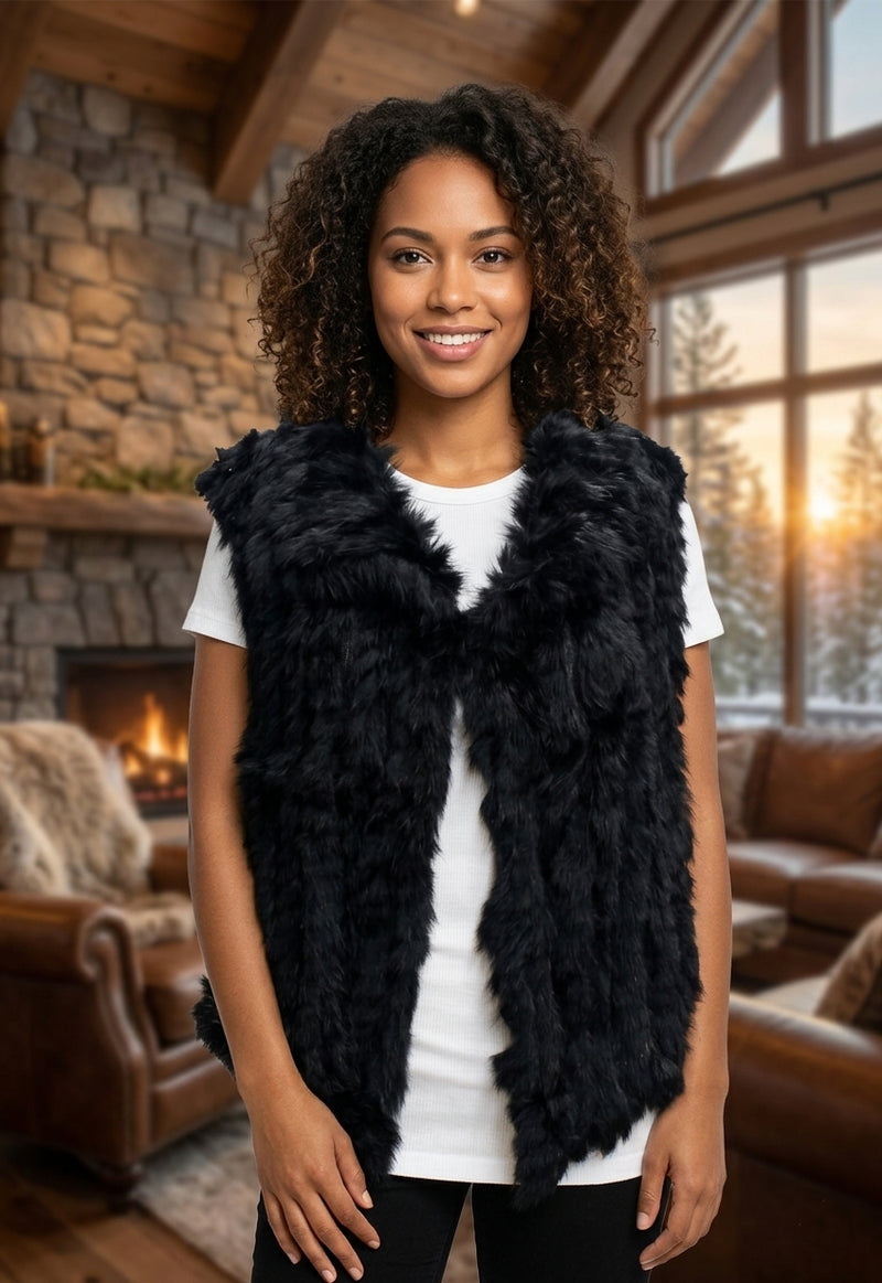 Luxe Rabbit Fur Vest-SHW1617