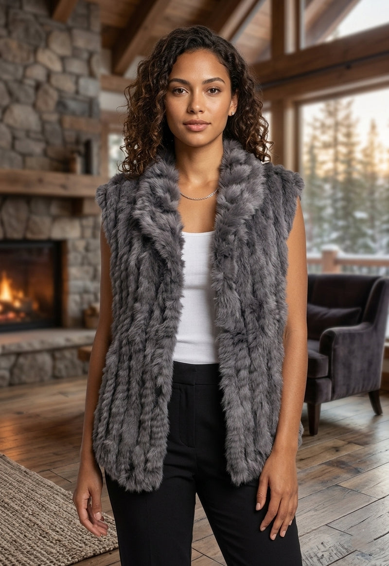 Luxe Rabbit Fur Vest-SHW1617