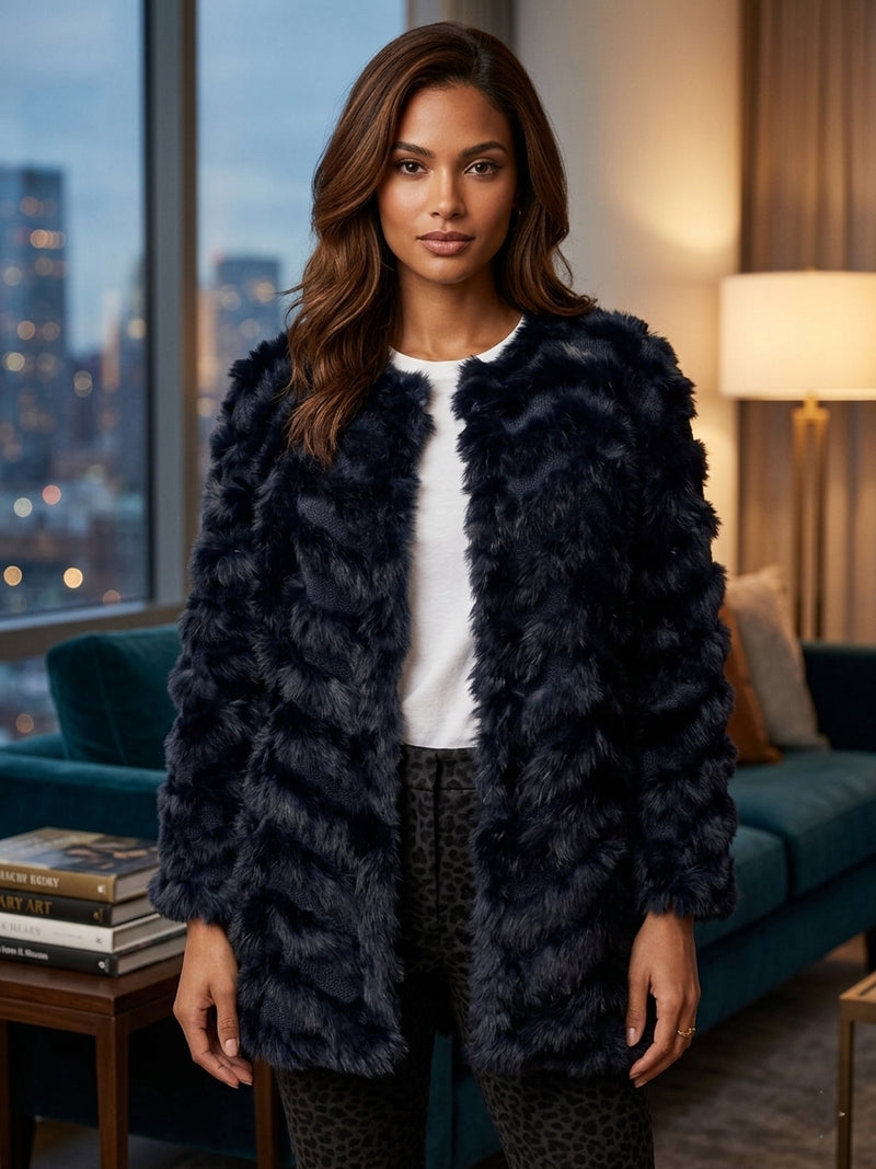 Elegant Rabbit Fur Jacket-SHW1709