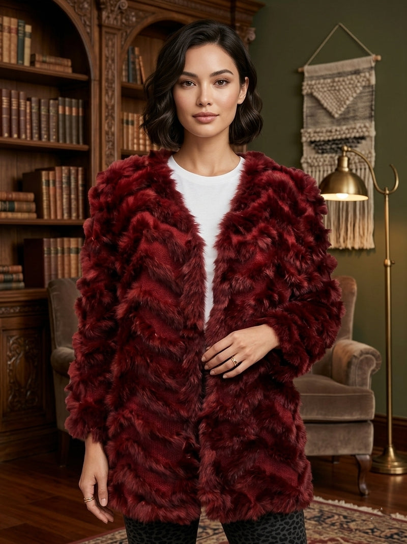 Elegant Rabbit Fur Jacket-SHW1709