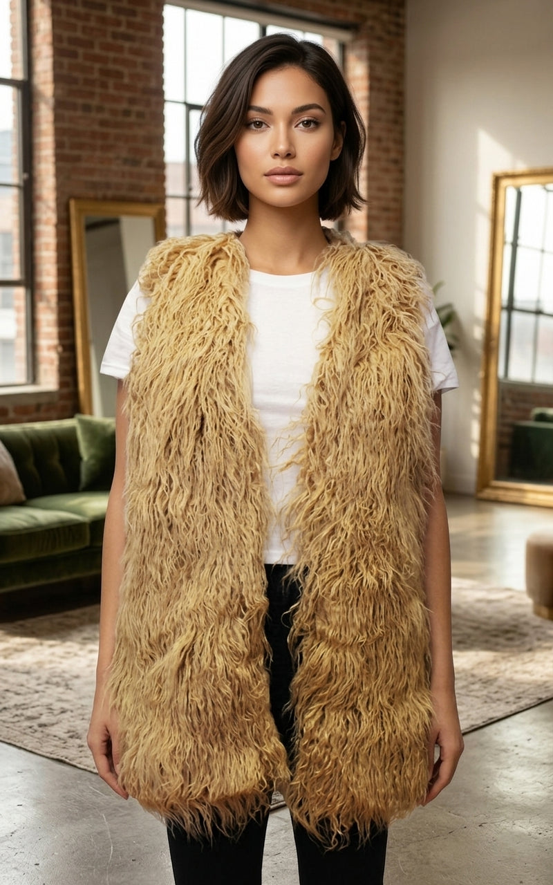 Chic Faux Fur Vest-SHW1726
