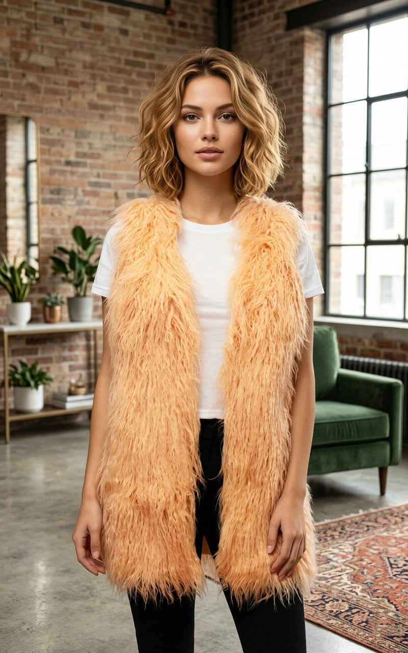 Chic Faux Fur Vest-SHW1726