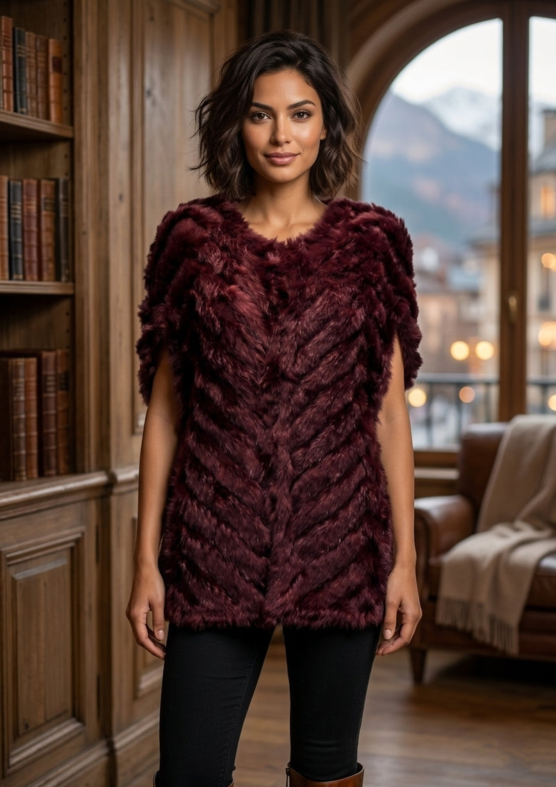 Luxe Rabbit Fur Cape-SHW1810