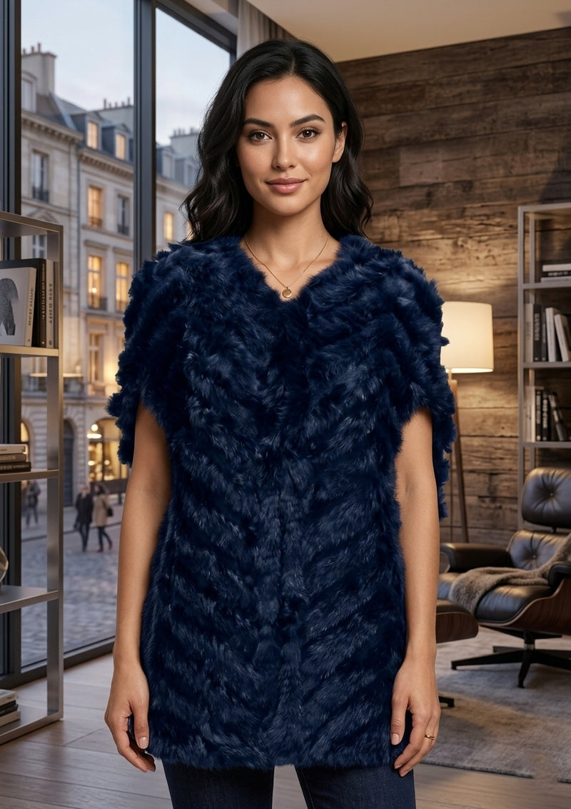 Luxe Rabbit Fur Cape-SHW1810