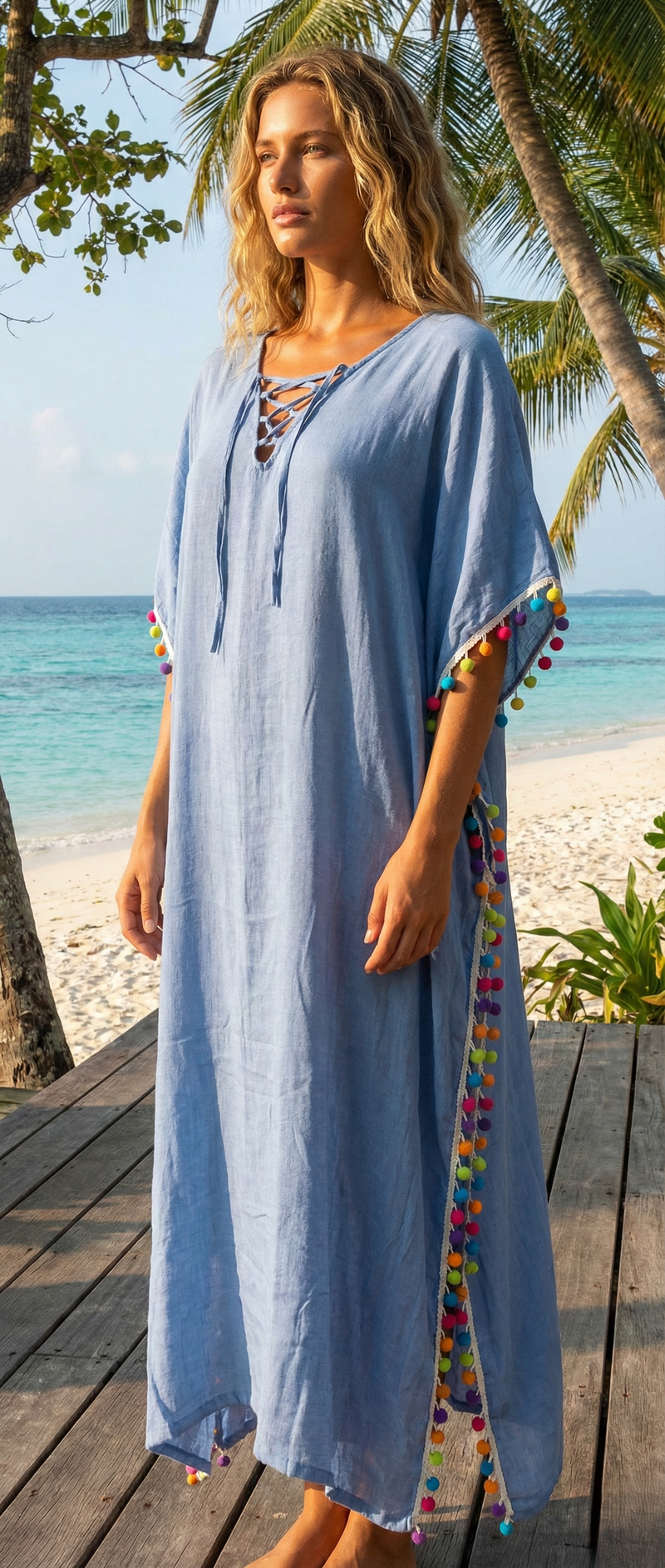 Embroidered Boho Beach Cover-SHW1904