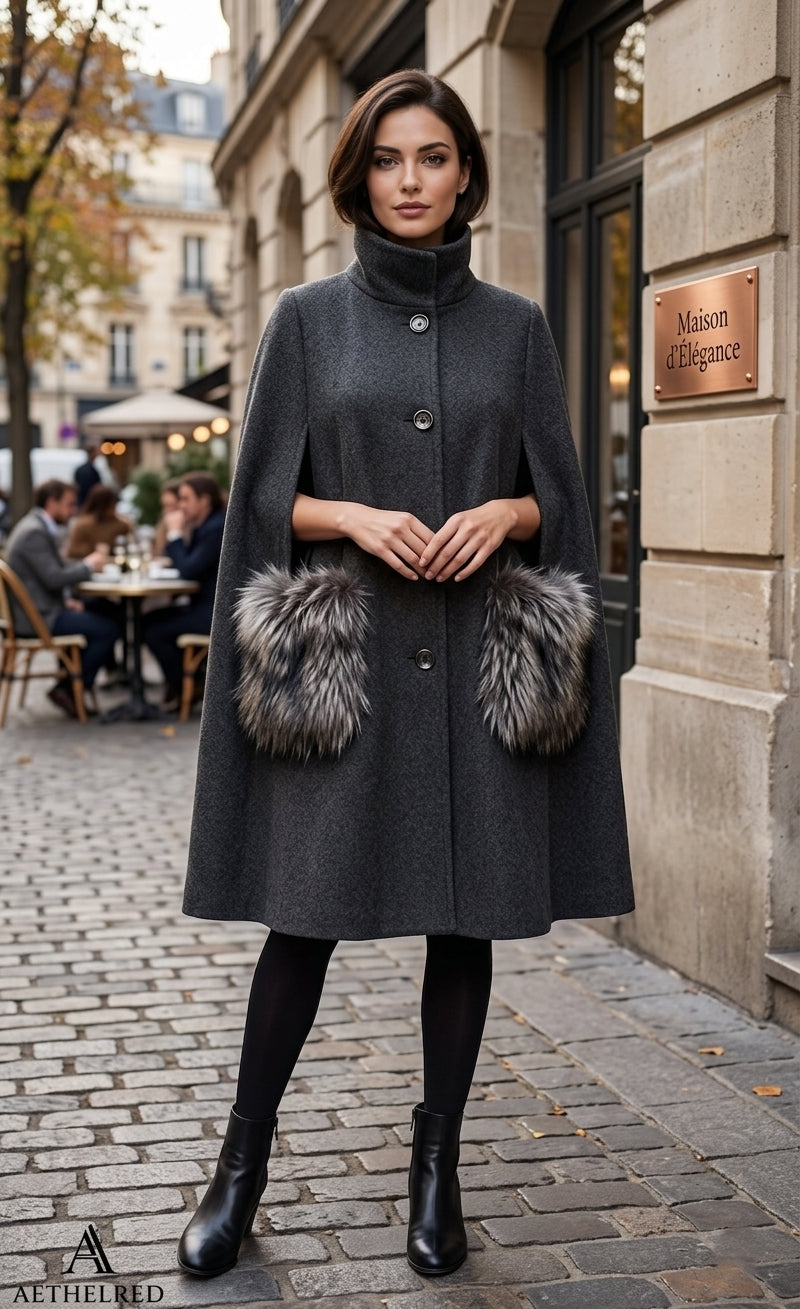 Elegant Faux Fur Cuff Coat-SHW1932