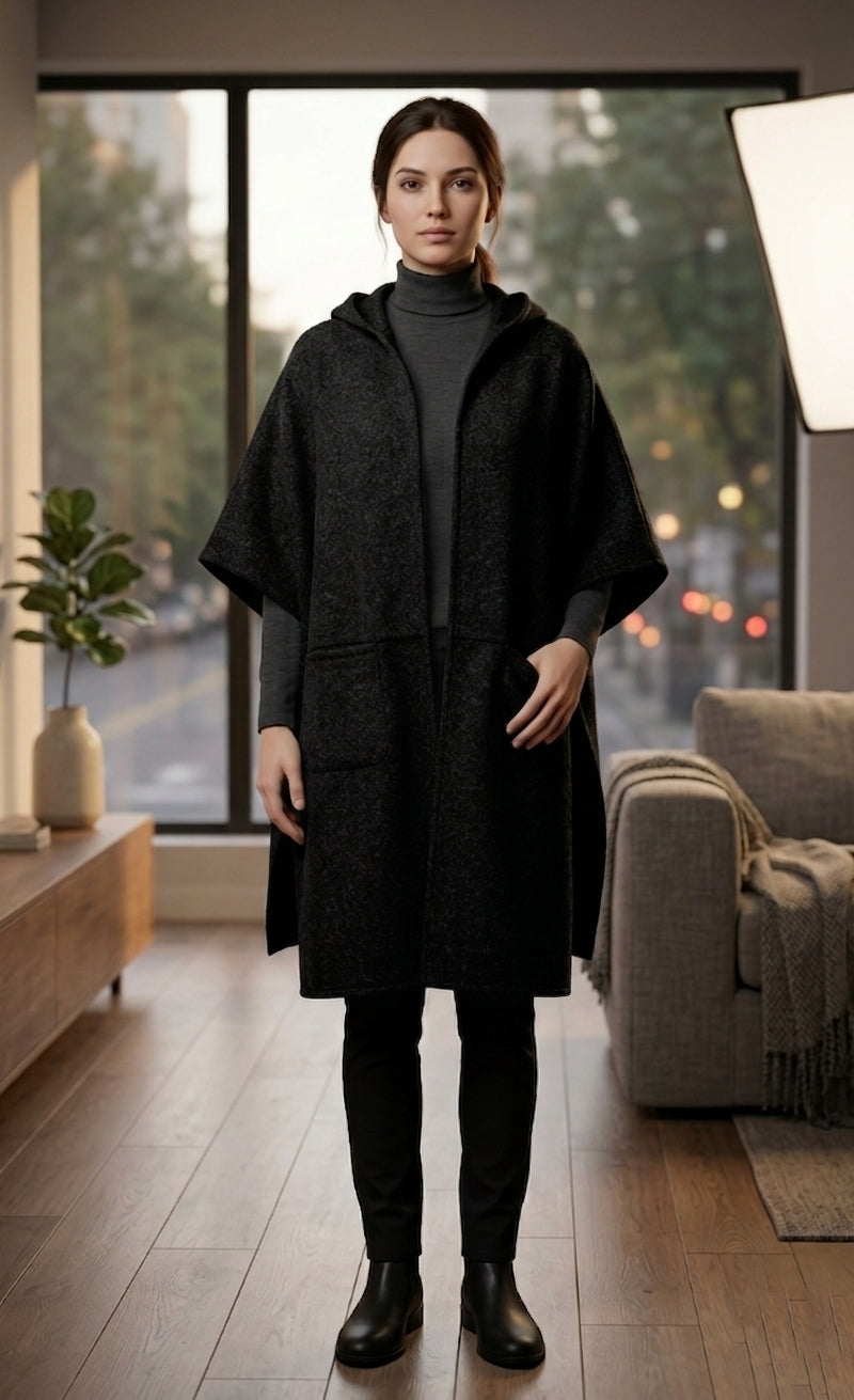 Hooded Front Cape-SHW2105