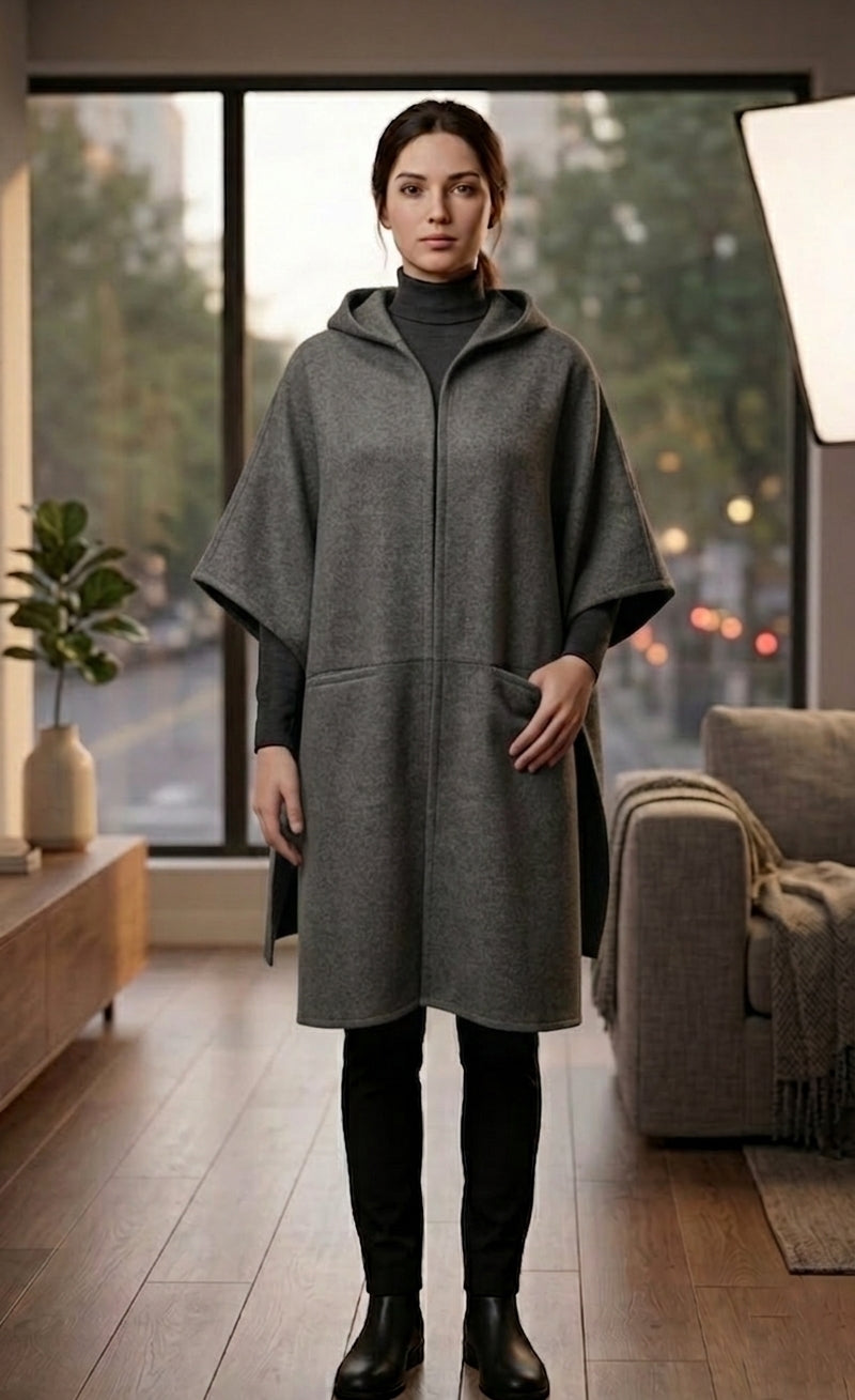 Hooded Front Cape-SHW2105