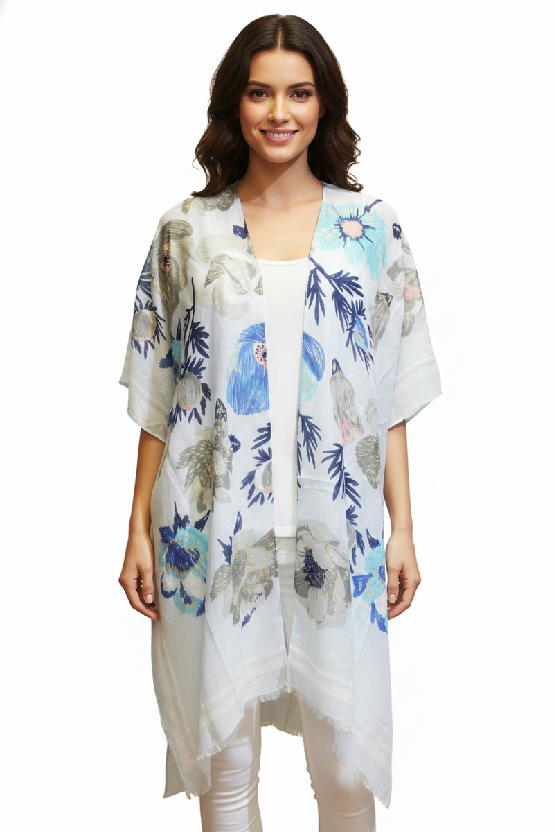 Floral Print Beach Kimono-SHW2302