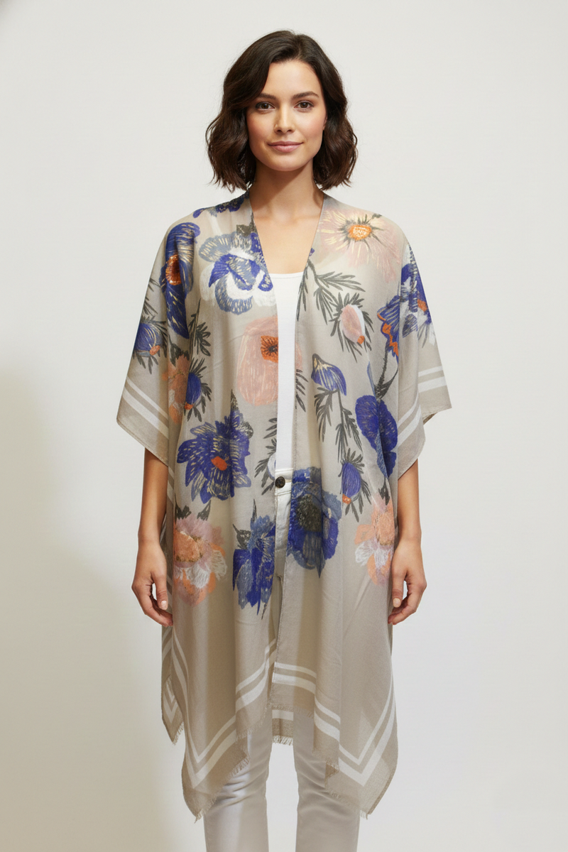 Floral Print Beach Kimono-SHW2302