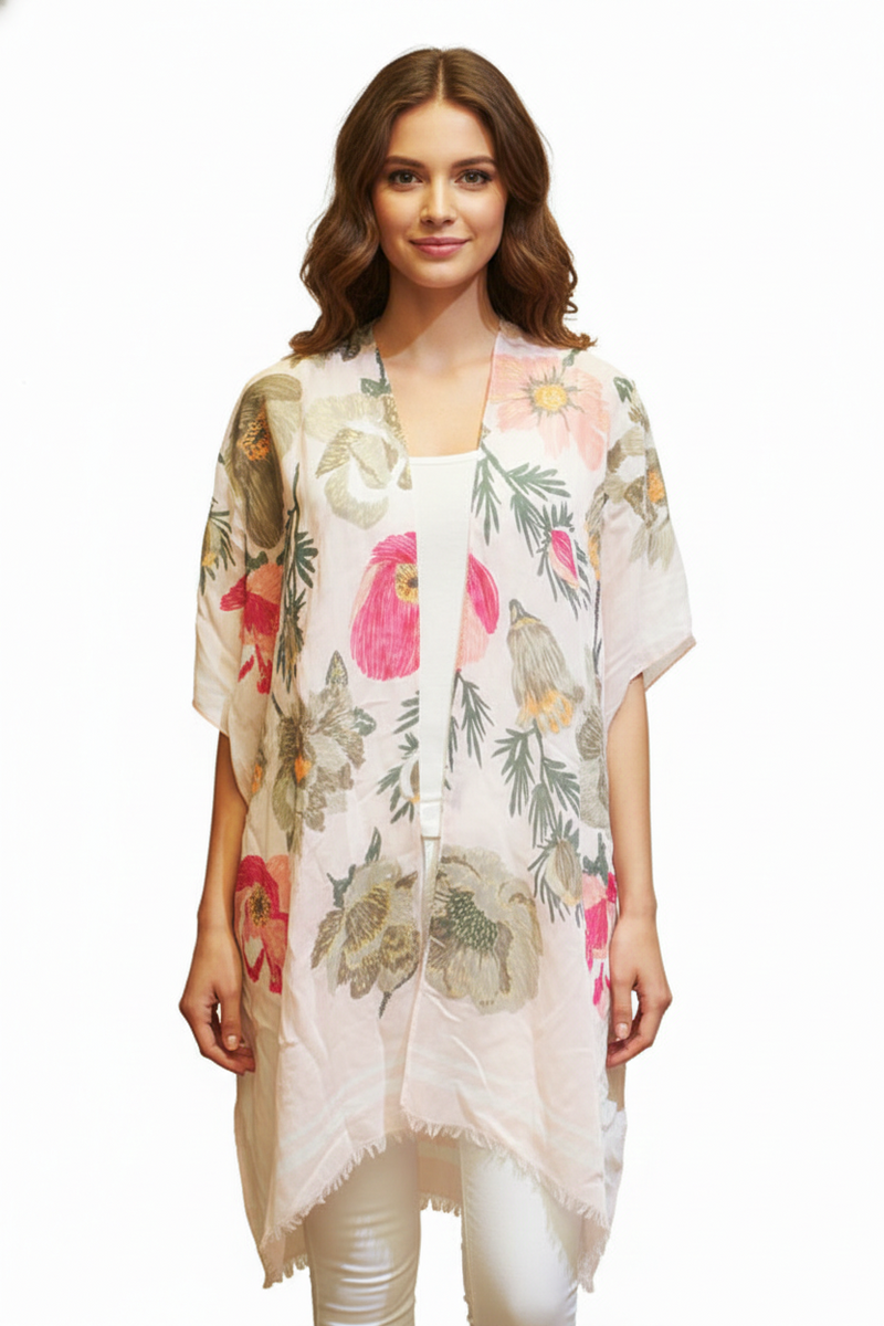 Floral Print Beach Kimono-SHW2302
