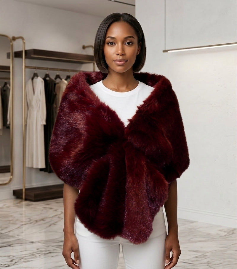 Faux Fur Shawl Wrap - SHW2318