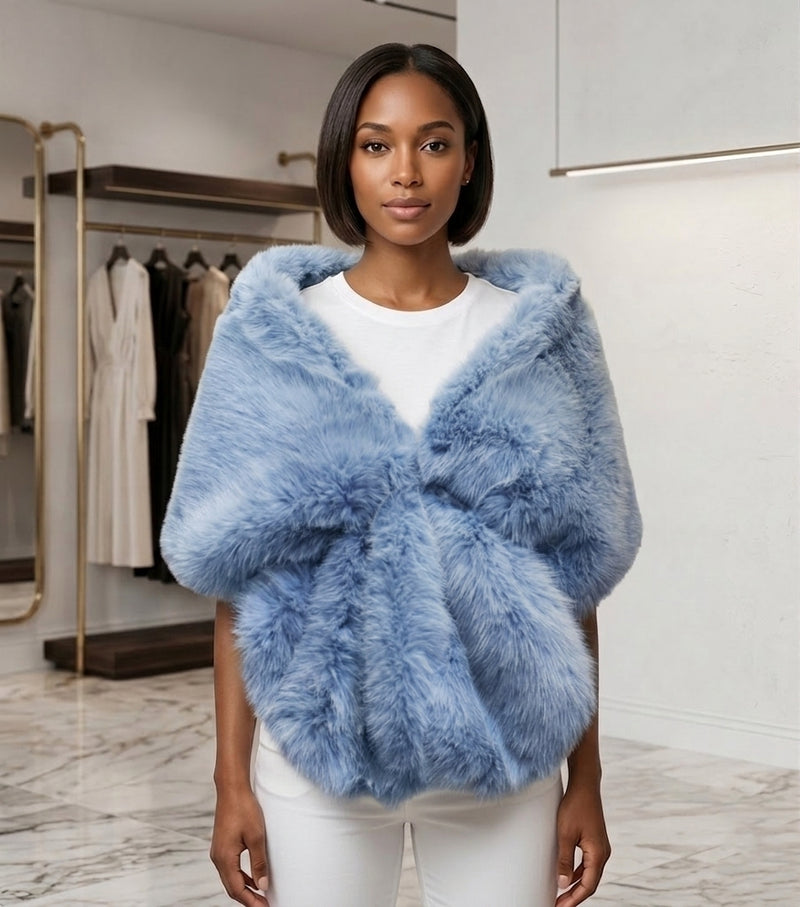 Faux Fur Shawl Wrap - SHW2318