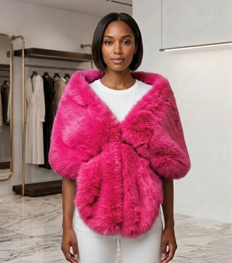 Faux Fur Shawl Wrap - SHW2318