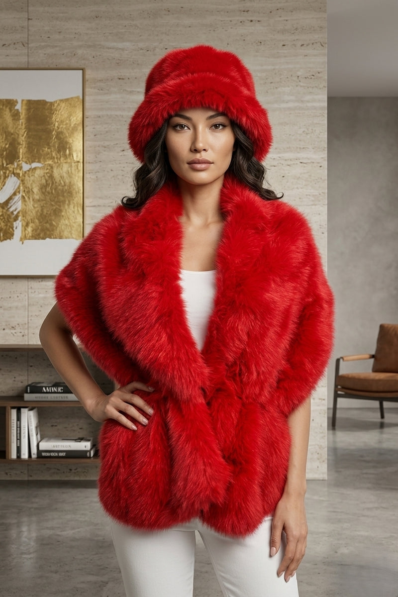 Faux Fur Shawl Wrap - SHW2318