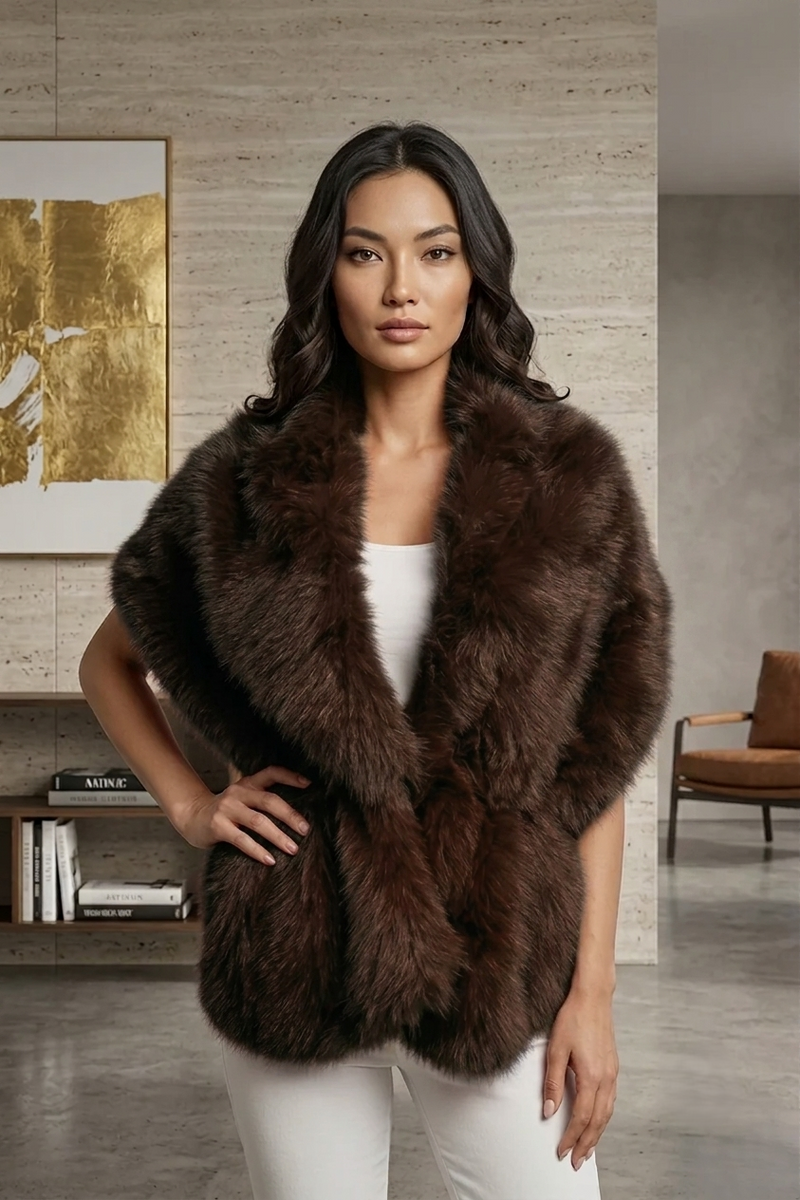 Faux Fur Shawl Wrap - SHW2318