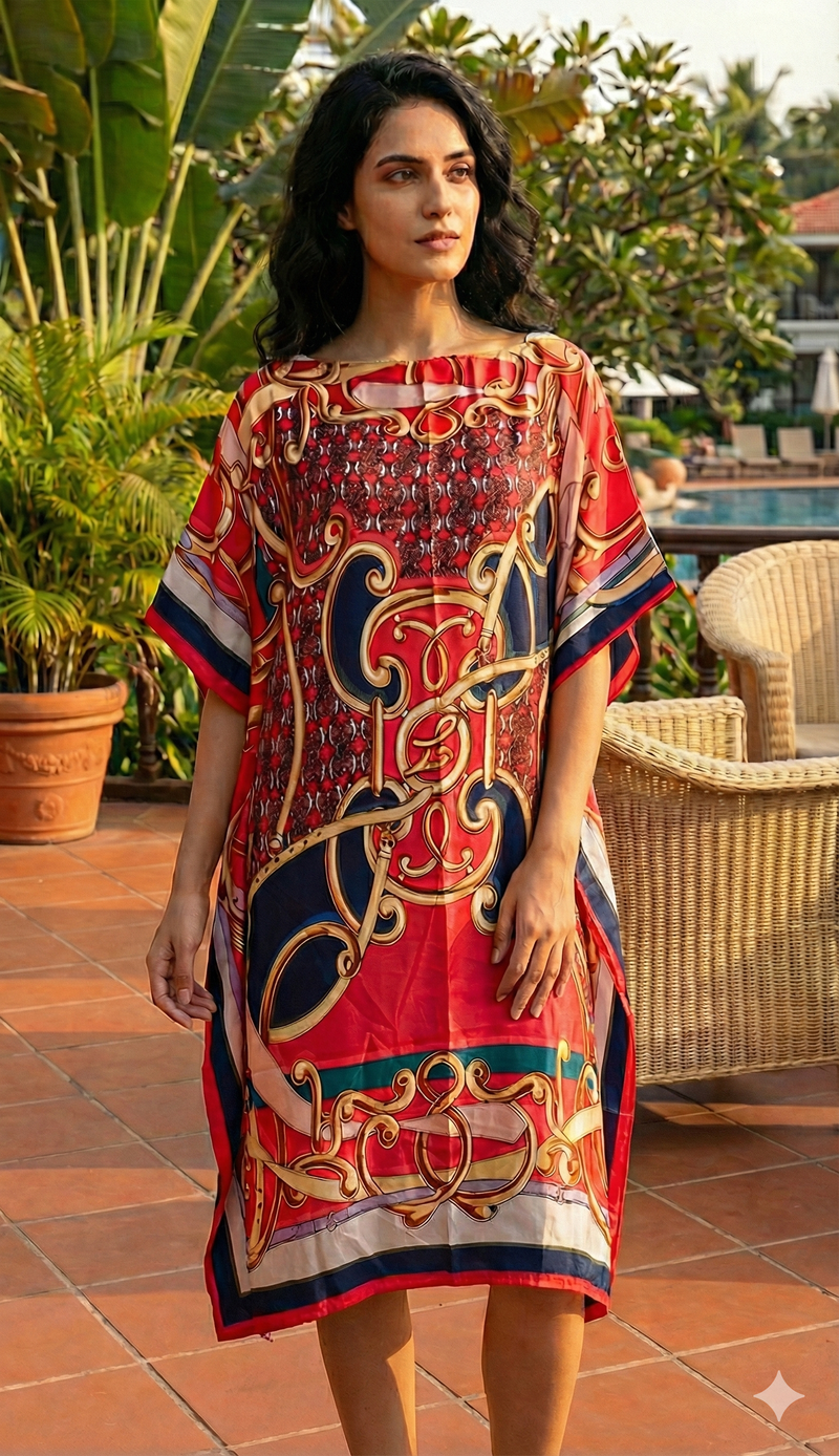 Elegant Printed Kaftan Dress-SHW2401