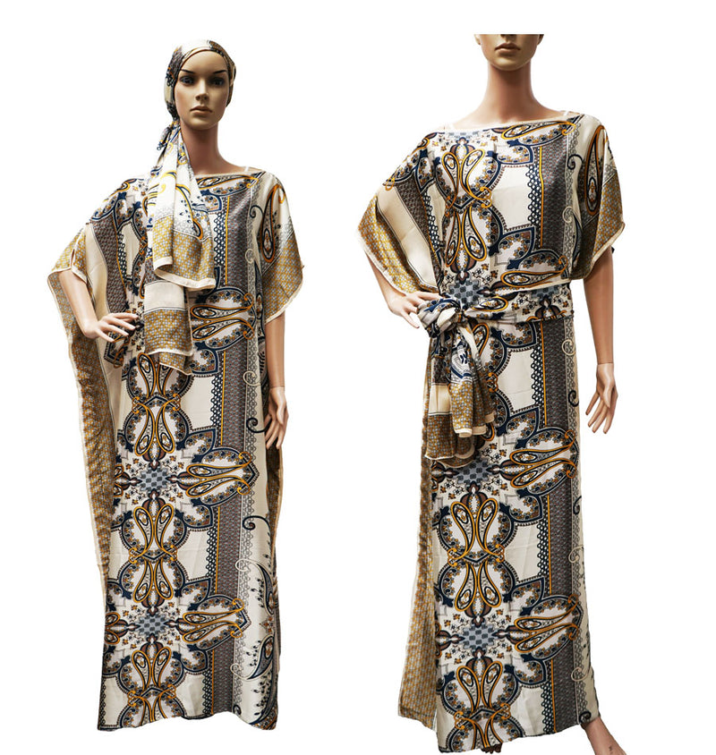 Silk Feel Maxi Kaftan Set-SHW2405