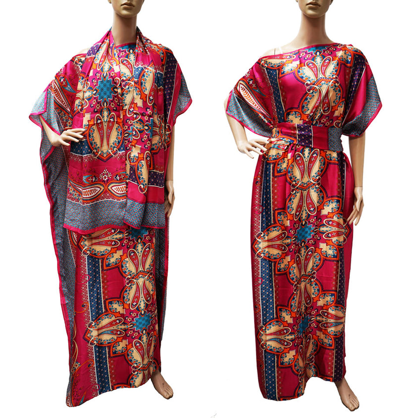 Silk Feel Maxi Kaftan Set-SHW2405
