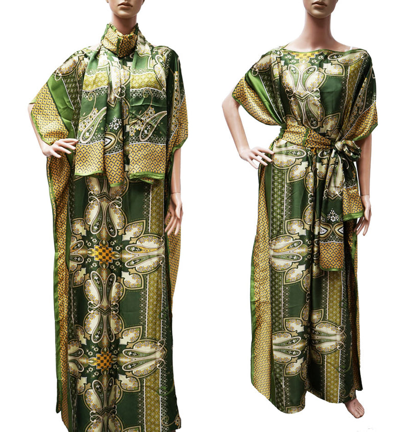 Silk Feel Maxi Kaftan Set-SHW2405