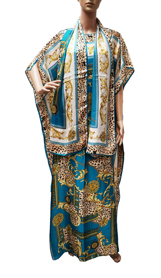 Printed Kaftan with Scarf-SHW2406
