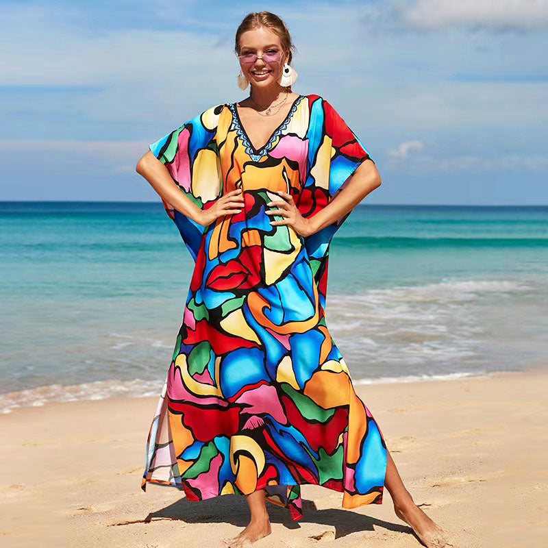 Color Splash Kaftan Dress-SHW2410