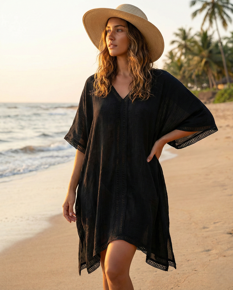 V-Neck Beach Cover-Up-SHW2413